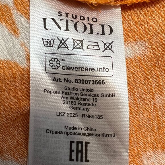 Studio Untold Women's Maxi Dress Orange Boho 3/4 Sleeve V-Neck Pullover Size 14 - Picture 8 of 11